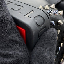 将图像加载到图库查看器中，Christian Louboutin Explorer Funk Studded Backpack Black/Red1215001 Leather
