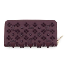 将图像加载到图库查看器中，Christian Louboutin Panettone Studded Zip Around Wallet Purple3175224 Leather
