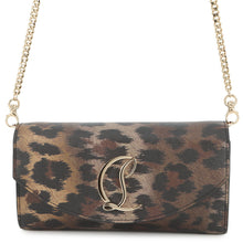 将图像加载到图库查看器中，Christian Louboutin LOUBI54 Leopard Pattern 2-Way Chain Wallet Brown3235267 Leather
