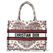 将图像加载到图库查看器中，Dior Dioramour Book Tote White/RedM1296ZEEI Canvas Size Medium
