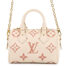 将图像加载到图库查看器中，LOUIS VUITTON Speedy Bandouliere Crème/Rose TrianoneM46397 Monogram Empreinte Leather Size 20
