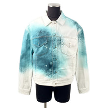 将图像加载到图库查看器中，LOUIS VUITTON Spray Denim Jacket Size 48 Blue/WhiteRM231M U14 HOA10W Cotton100%
