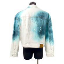 将图像加载到图库查看器中，LOUIS VUITTON Spray Denim Jacket Size 48 Blue/WhiteRM231M U14 HOA10W Cotton100%
