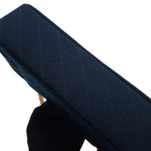 将图像加载到图库查看器中，CHANEL Matelasse W-Flap W-Chain Shoulder Bag NavyA01112 CottonJersy Size 25
