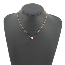 将图像加载到图库查看器中，HERMES Pop Ash Rocabar Necklace Malabar Vert/Rose Lacquer Gold Plated
