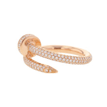 将图像加载到图库查看器中，CARTIER Juste Un Clou Ring with paved diamonds Size 51/#11 Classic modelN4748651/N4748600 18K Pink Gold
