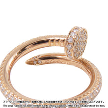 将图像加载到图库查看器中，CARTIER Juste Un Clou Ring with paved diamonds Size 51/#11 Classic modelN4748651/N4748600 18K Pink Gold
