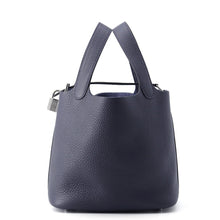 将图像加载到图库查看器中，HERMES Picotin Lock Blue Nuit Taurillon Clemence Size PM
