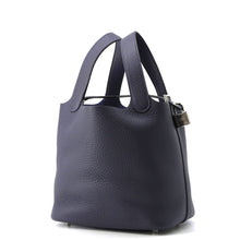 将图像加载到图库查看器中，HERMES Picotin Lock Blue Nuit Taurillon Clemence Size PM
