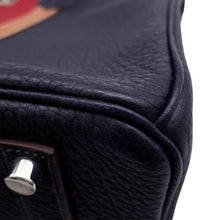 将图像加载到图库查看器中，HERMES Birkin Club Blue Indigo/Rouge Casaque/Fauve Fjord Leather Barenia Leather Ottoman Size 35

