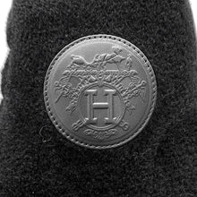 将图像加载到图库查看器中，HERMES Jenna Short Boots Black Knit Schnee Calf Leather Size 37

