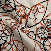 Load image into Gallery viewer, HERMES Carre COMPLICATION EQUESTRE Size 90 Claim/Orange/Black Silk100%
