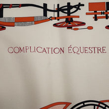Load image into Gallery viewer, HERMES Carre COMPLICATION EQUESTRE Size 90 Claim/Orange/Black Silk100%
