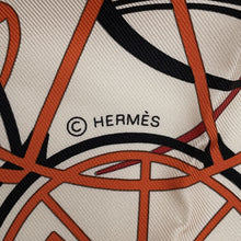 Load image into Gallery viewer, HERMES Carre COMPLICATION EQUESTRE Size 90 Claim/Orange/Black Silk100%
