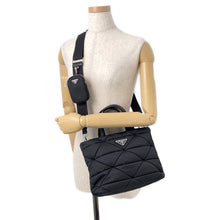 将图像加载到图库查看器中，PRADA Padded 2way Tote Bag Black1BG373 Nylon Size Small
