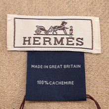 将图像加载到图库查看器中，HERMES Scarf Recto Verso Gris Cine / Beige Cashmere100%
