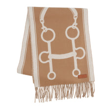 将图像加载到图库查看器中，HERMES Scarf Mall Camel/Ivoire Cashmere100%
