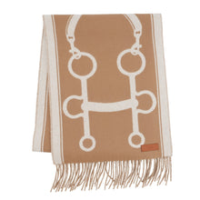 Load image into Gallery viewer, HERMES Scarf Mall Camel/Ivoire Cashmere100%
