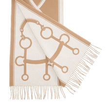 Load image into Gallery viewer, HERMES Scarf Mall Camel/Ivoire Cashmere100%
