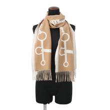 Load image into Gallery viewer, HERMES Scarf Mall Camel/Ivoire Cashmere100%
