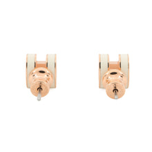 将图像加载到图库查看器中，HERMES Pop Ash Earrings Size Mini White Lacquer Gold Plated
