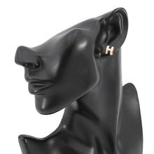 将图像加载到图库查看器中，HERMES Pop Ash Earrings Size Mini White Lacquer Gold Plated
