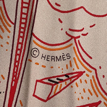 将图像加载到图库查看器中，HERMES Scarf Carre "Please Hold the Line" Size 90 Marron/Glacé/Red/BlackH004187S Silk 100%
