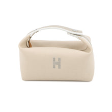将图像加载到图库查看器中，HERMES Brid a Black Beige Canvas Size PM
