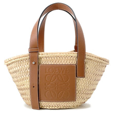Load image into Gallery viewer, LOEWE Basket bag Natural/Brown327.02.S93 Raffia Leather Size Small
