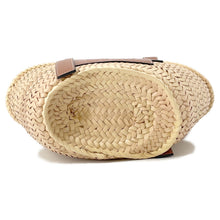 Load image into Gallery viewer, LOEWE Basket bag Natural/Brown327.02.S93 Raffia Leather Size Small
