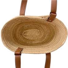 Load image into Gallery viewer, LOEWE Basket bag Natural/Brown327.02.S93 Raffia Leather Size Small
