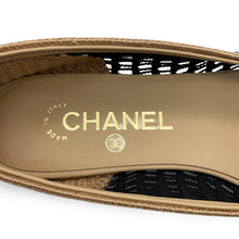 将图像加载到图库查看器中，CHANEL ballerina shoes Beige/BlackG46352 Raffia Size 37

