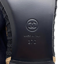 将图像加载到图库查看器中，CHANEL ballerina shoes Beige/BlackG46352 Raffia Size 37
