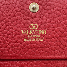 将图像加载到图库查看器中，Valentino Garavani Rock Studded Compact Wallet Red5W2P0P39VSH Leather
