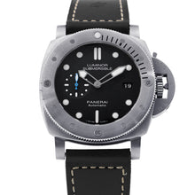 将图像加载到图库查看器中，PANERAI Luminor 1950 Submersible 3 Days Titanio W47mm TI Leather Black DialPAM01305

