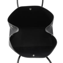 将图像加载到图库查看器中，HERMES Garden Party Black Toile Military Negonda Leather Size PM
