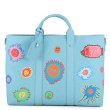 Load image into Gallery viewer, LOUIS VUITTON LVxYK Weekend Tote Blue/MulticolorM21717 Monogram・Taurillon Yayoi Kusama
