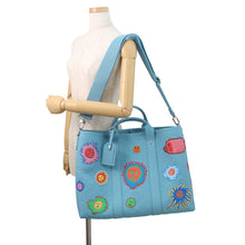 Load image into Gallery viewer, LOUIS VUITTON LVxYK Weekend Tote Blue/MulticolorM21717 Monogram・Taurillon Yayoi Kusama
