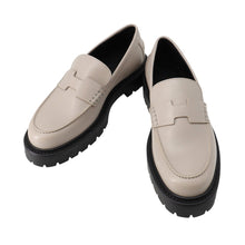 Load image into Gallery viewer, HERMES Clement Mocassins Beige・Galet Calf Leather Size 38 1/2
