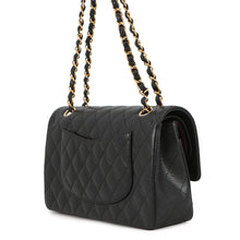 将图像加载到图库查看器中，CHANEL Matelasse W flap WChainShoulder Bag BlackA01112 Caviar Leather Size 25

