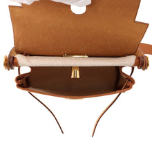 Load image into Gallery viewer, HERMES Herbag zip Ecru/Fauve Toile H Vache Hunter Leather Size Mini
