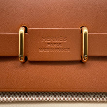 Load image into Gallery viewer, HERMES Herbag zip Ecru/Fauve Toile H Vache Hunter Leather Size Mini
