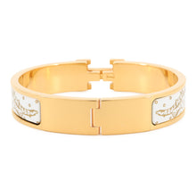 将图像加载到图库查看器中，HERMES ClicH Cheetah Size PM Orfevre/Jaune d'or/White Enamel Metal
