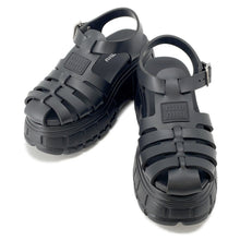 Load image into Gallery viewer, MIUMIU Platform Sandals Black5X709D Rubber Size 39
