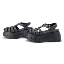 Load image into Gallery viewer, MIUMIU Platform Sandals Black5X709D Rubber Size 39
