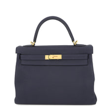 Load image into Gallery viewer, HERMES Kelly Retourne Blue Nuit Togo Leather Size 32
