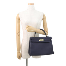 Load image into Gallery viewer, HERMES Kelly Retourne Blue Nuit Togo Leather Size 32
