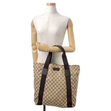 将图像加载到图库查看器中，GUCCI GG Canvas Tote Bag Beige/Brown189669 Canvas
