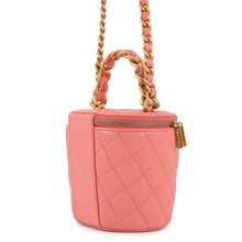 将图像加载到图库查看器中，CHANEL Vanity Top Handle Shoulder Bag Pink Lambskin

