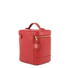 Load image into Gallery viewer, CHANEL CC Logo vanity bag RedA01998 Caviar Leather
